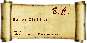 Boray Cirilla névjegykártya